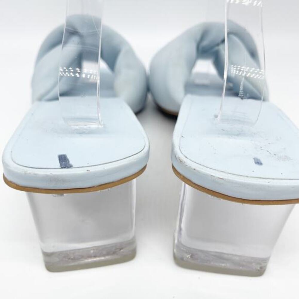 Open Edit Women Cleo 5 Baby Blue Clear Heeled Slide Sandals Size 11M - Picture 14 of 15